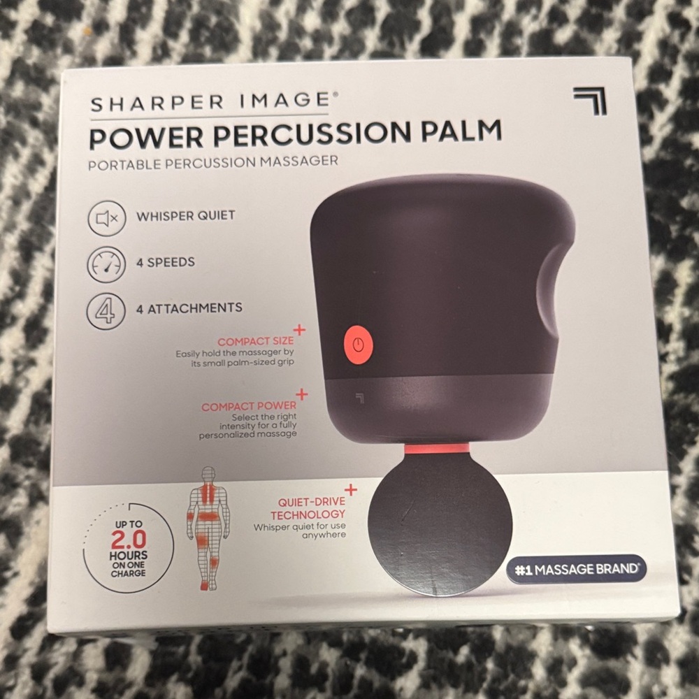 Sharper Image Black Percussion Palm Massager
